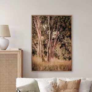 Blue Gum Art Print, Eucalyptus Trees, Tasmanian Landscape, Australian Modern Abstract Painting, Giclee
