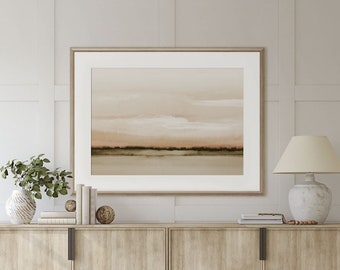 Sunset Fields A1 or A2 Art Print, Tasmanian Landscape, Australian Watercolour Art, Poster, Giclee