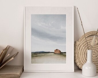 Esk Lynn Old Barn A3 or A4 Art Print, Tasmanian Farm Landscape, Australian Watercolour, Giclee