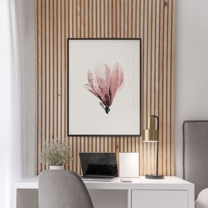 Magnolia pintada impresión de arte abstracto, rosas abstractas, impresión botánica de plantas florales, cartel de flores, Giclee
