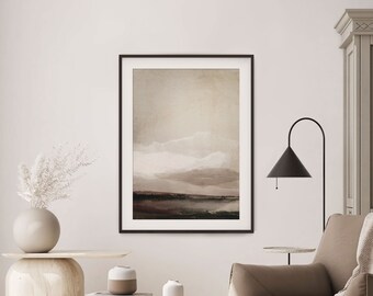 Landscape South Esk River Walk A1 or A2 Art Print, Tasmanian Farm, Australian Modern Abstract Watercolour