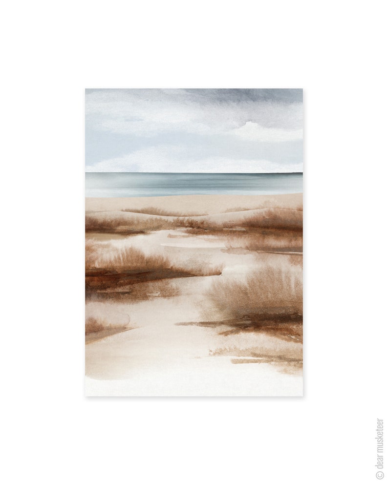 Landscape Beach Dunes A3 or A4 Art Print, Tasmanian East Coast Landscape, Beach and Coastal, Australian Modern Watercolour image 4