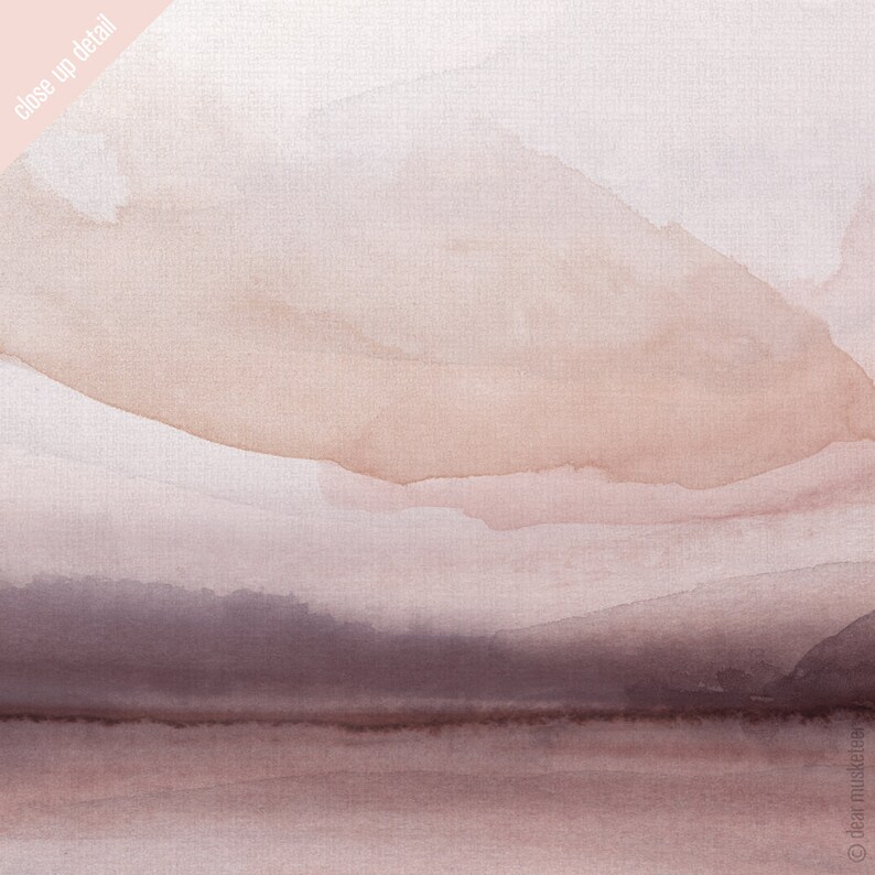 Landscape Lake Sunset A3 or A4 Art Print, Tasmanian Winter Landscape, Great Lakes, Minimalist Modern Abstract, Australian Watercolour Art image 5