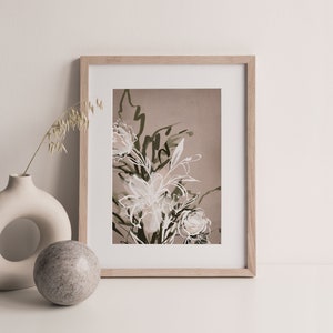 Cottage Bouquet Art Print, cartel rosa y verde, abstracto moderno, Giclee