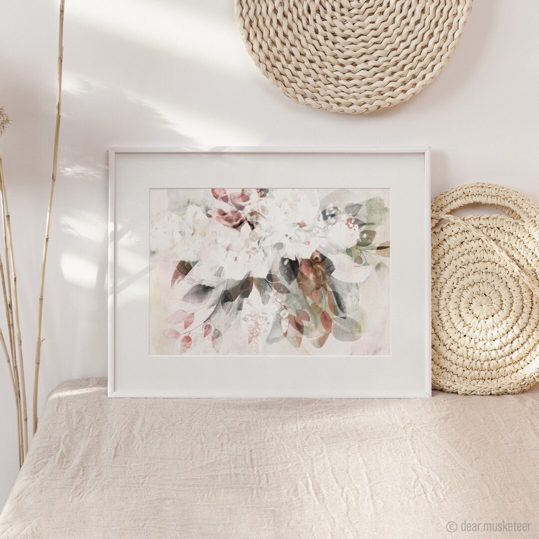 Art Print A3 Pale Blue Bouquet - Typoflora