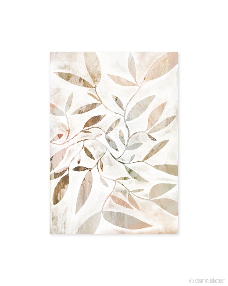 Watercolour Leaves Beige A3 or A4 Art Print, Gum Leaf Art, Plant Print, Australian Botanical, Eucalyptus, Giclee image 5