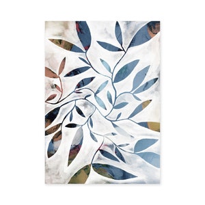 Watercolour Leaves Blue A3 or A4 Art Print, Leaf Art, Plant Print, Australian Botanical, Marine, Sea, Giclee image 5