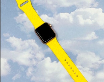 Smiley Happy faces custom engraved Apple Watch band silicone band personalized