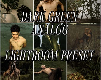 Dark Green Analog Lightroom Presets – Moody Film Mobile Editing (12 Pack)