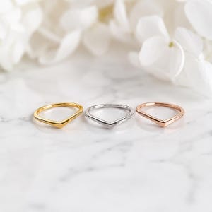 Wishbone Ring, Minimalist Gold Chevron Ring, Dainty V Shaped Ring, Gold Stacking Ring, Everyday Ring, Delicate Promise Ring, Gift for Her