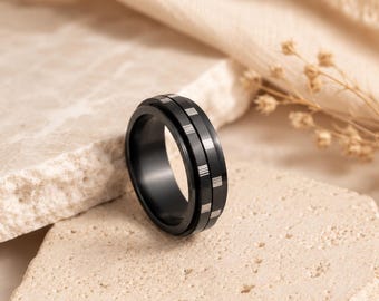 Unisex Fidget Ring, Spinner Ring, Stainless Steel Rolling Ring, Minimalist Ring, Everyday Jewelry, Wrap Ring, Fidget Jewelry, Thumb Ring