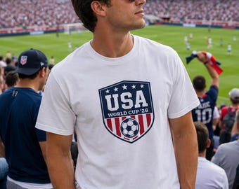 USA World Cup '26 Soccer Shield T-Shirt | American Football-Inspired Soccer Emblem