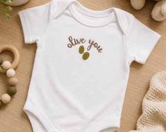 Olive You Baby Onesie | Cute Infant Bodysuit | Baby Shower Gift