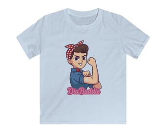 DiaBaddie T1D Warrior Kid Tee, Kids Softstyle Tee | Type 1 Diabetes Awareness