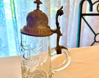 German Pewter Beer Stein 1940-1970