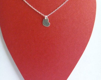Sterling Silver Necklace with Tiny  Sterling Silver Heart Charm