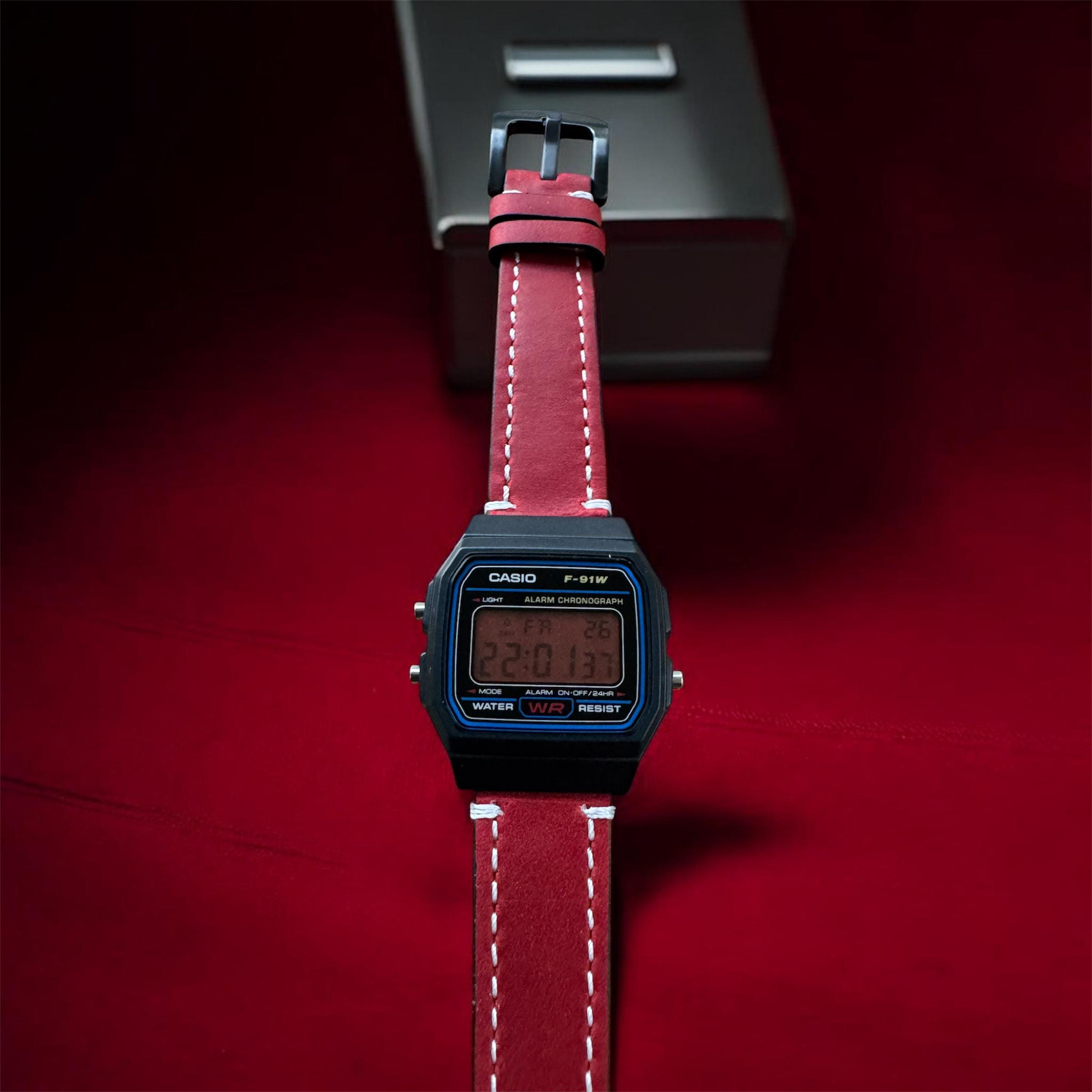 Casio f91w leather strap - Etsy 日本