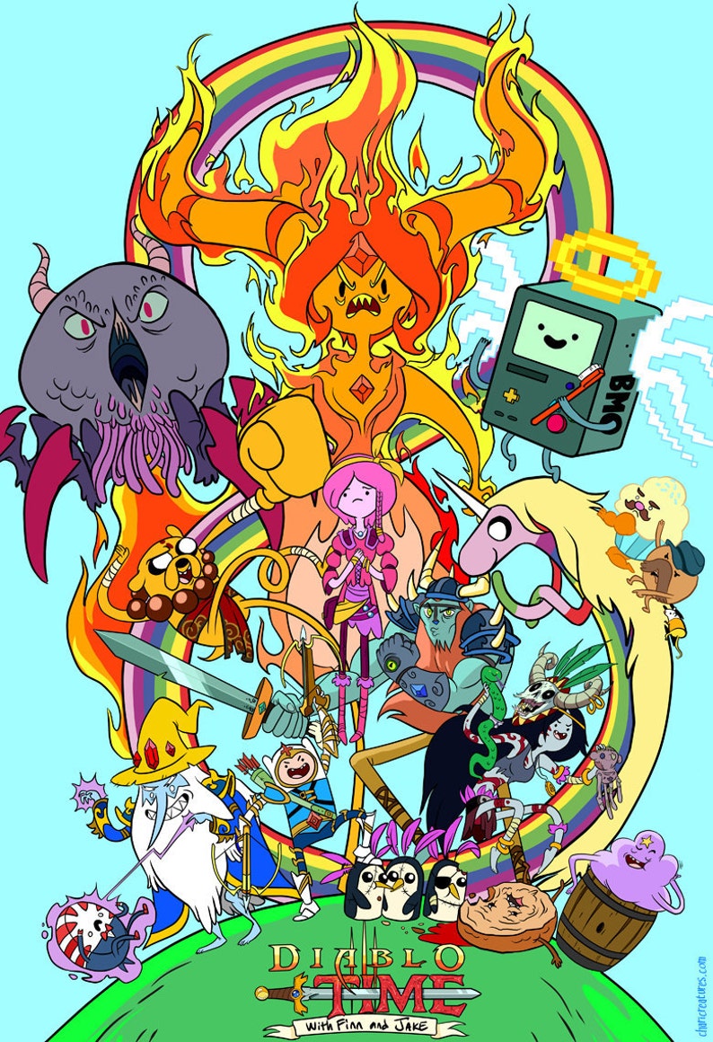 Diablo Time Diablo & Adventure Time Crossover 13x19 Etsy