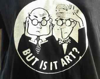 Ma è arte? T-shirt in cotone stampata a mano con serigrafia - Stile retrò anni '80