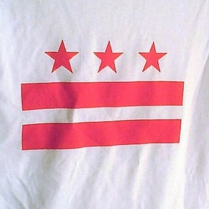 Washington DC Flag T-Shirt: Screen-Printed All-Cotton D.C. Pride