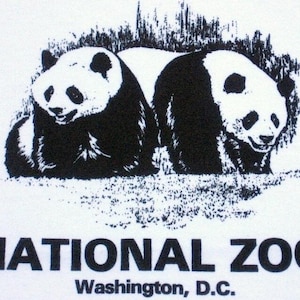 国立動物園パンダTシャツ - ワシントンDC - 手刷りシルクスクリーン印刷