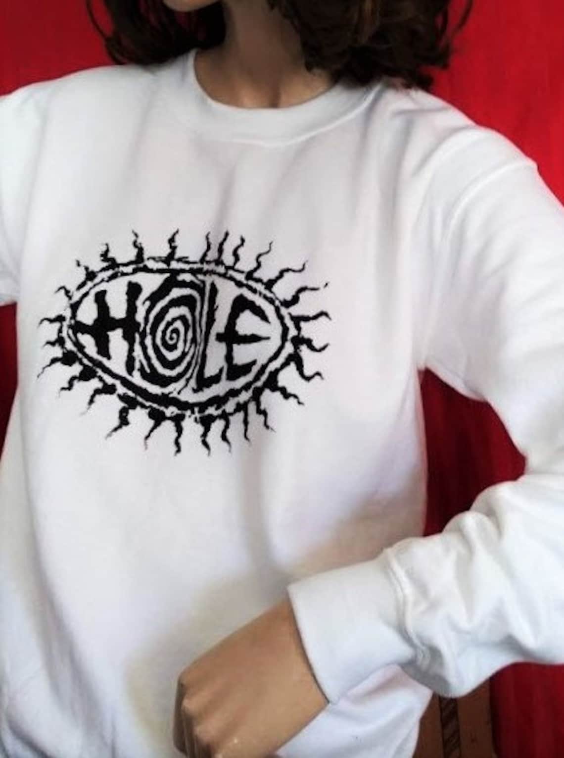 HOLE Band TShirt Or Sweatshirt White Black or Fuchsia Etsy