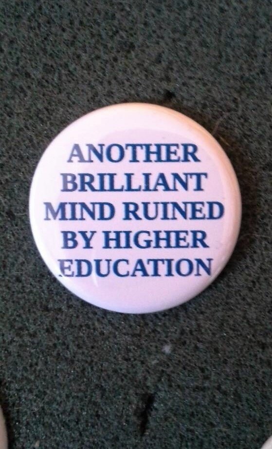 Unworn Retro '80s  Pinback Button "Another brilliant mind ru…