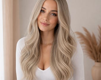 Asblonde pruik met kant aan de voorkant HD | 100% echt Remy-haar | Lichaamsgolf