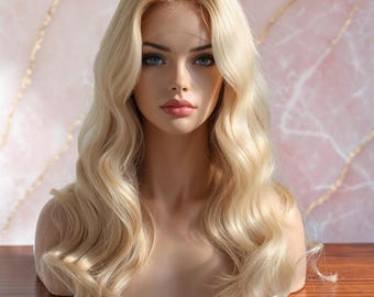 Peruca Lace Front Loiro Claro HD | 100% Cabelo Humano Remy | Ondulada 613