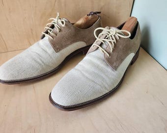 Men's Joseph Aboud  A18 abeige fabric oxfords size 9.5