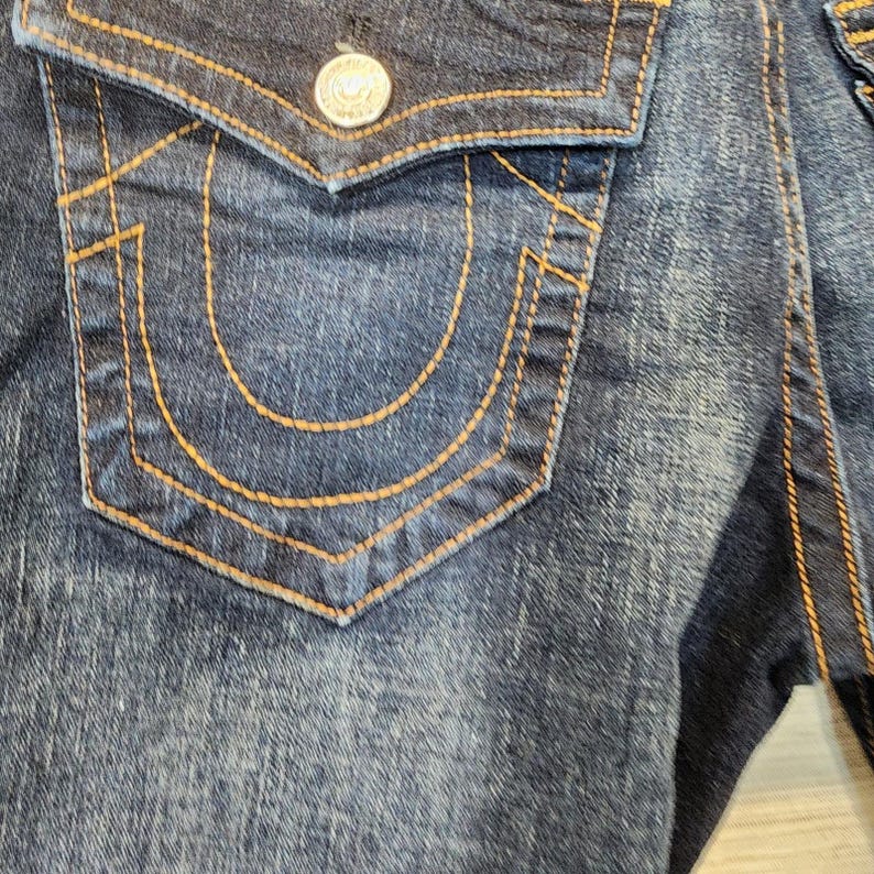 Pantalones vaqueros True Religion GENO Relaxed Slim de lavado oscuro para hombre @25 Talla 30/31 imagen 13