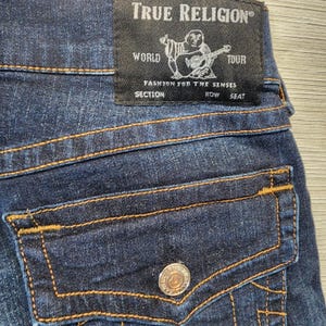 Pantalones vaqueros True Religion GENO Relaxed Slim de lavado oscuro para hombre @25 Talla 30/31 imagen 14