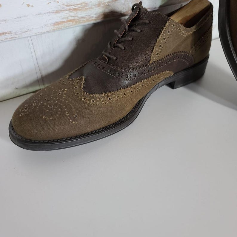 donald j pliner leather/canvas shoes sz image 2