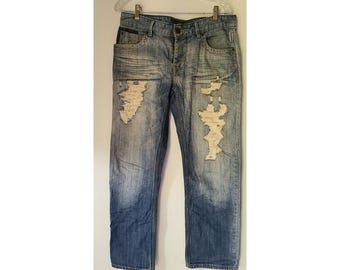 FISHBONE New Yorker @60 jeans med wash size 34 distress