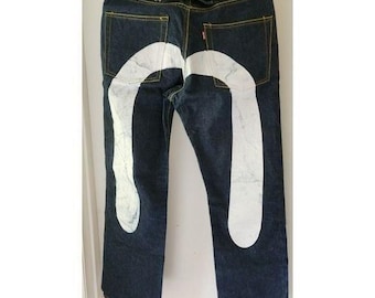 Evisu pure white A21 Daicock Jeans 33/28