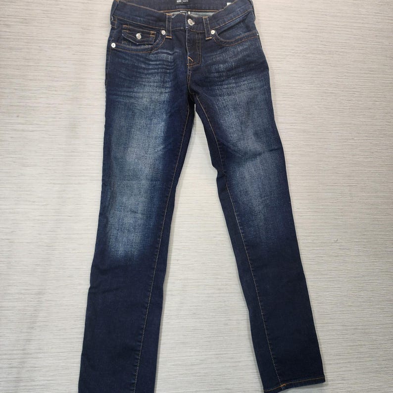 Pantalones vaqueros True Religion GENO Relaxed Slim de lavado oscuro para hombre @25 Talla 30/31 imagen 1