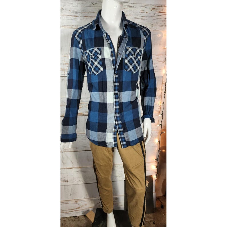 Buffalo David Bitton Shirt Men Size XL Button Up Long Sleeve Plaid @3 Zipper image 1