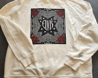 Moletom Scotch & Soda Elvis Presley Bandana Graphic Cream Masculino Tamanho XXL Gola Redonda