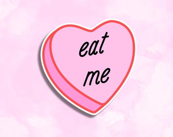 Eat Me Glitter Sticker | Waterproof Vinyl Stickers | Funny Decal Stickers