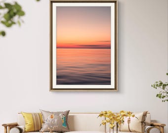 Pacific Northwest Sunset Photo: Calming Abstract Ocean Print (Digital Download)