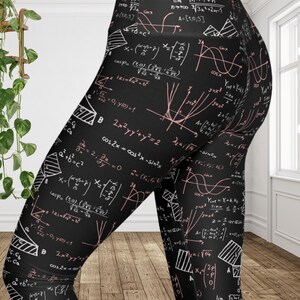 Math Leggings | Algebra Geometry Print Pants | STEM Workout Apparel