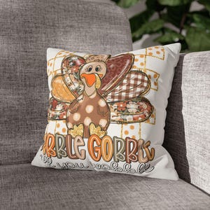 Thanksgiving Turkey Pillow Cover | Patchwork Autumn Floral Decor