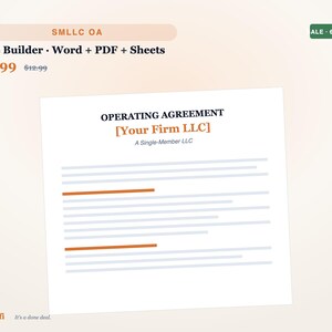Single-Member LLC Operating Agreement Template (Word, PDF) image 3