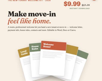 Tenant Welcome Packet | Editable Move-In Kit, House Rules (Instant Download)