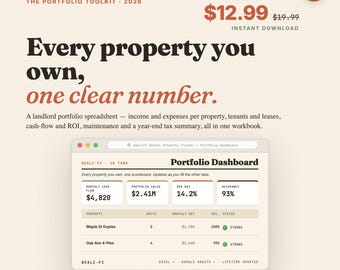 Rental Property Tracker | Landlord Income, Expense, Tenant Spreadsheet (Google Sheets)