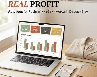 Reseller Spreadsheet, Inventory & Profit Tracker (Excel, Google Sheets)
