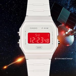 Casio F-91W "Laserröd 02" - Anpassad modifiering
