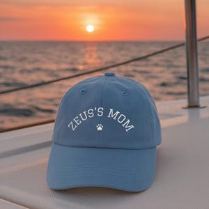 Custom Embroidered Dog Mom Hat, Personalized Dog Name Cap, Dog Lover Gift for Women, New Dog Baseball Cap image 4