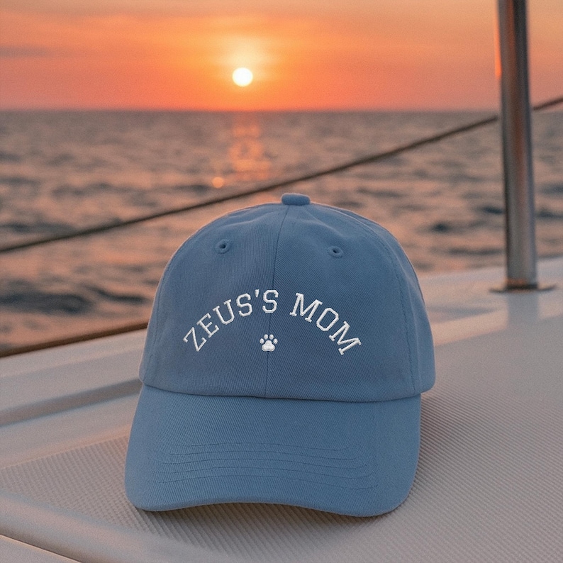 Custom Embroidered Dog Mom Hat, Personalized Dog Name Cap, Dog Lover Gift for Women, New Dog Baseball Cap image 4