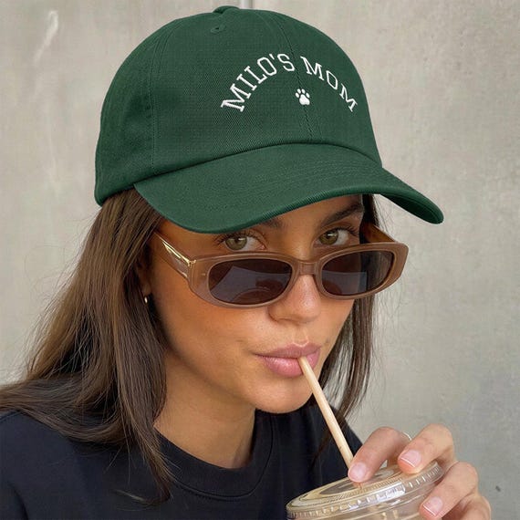 Custom Embroidered Dog Mom Hat, Personalized Dog Name Cap, Dog Lover Gift for Women, New Dog Baseball Cap